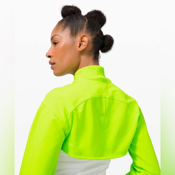 lululemon athletica Tops - Lululemon Super Crop Mock Neck Turtleneck Long Sleeve in Electric Yellow Size 10